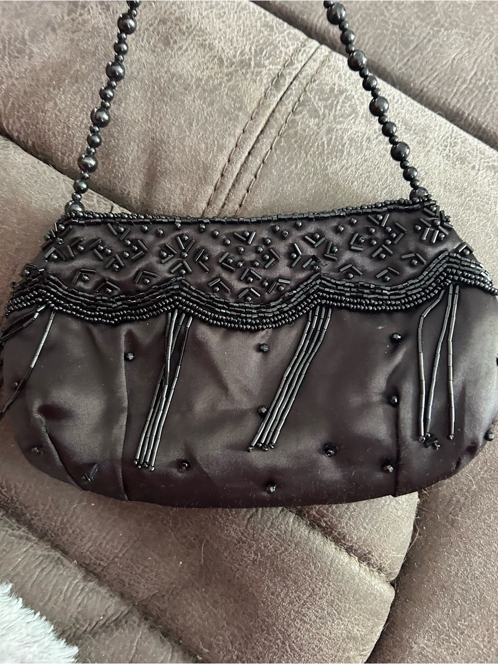4/$100 Black Beaded Evening Handbag - Classic Women's Clutch